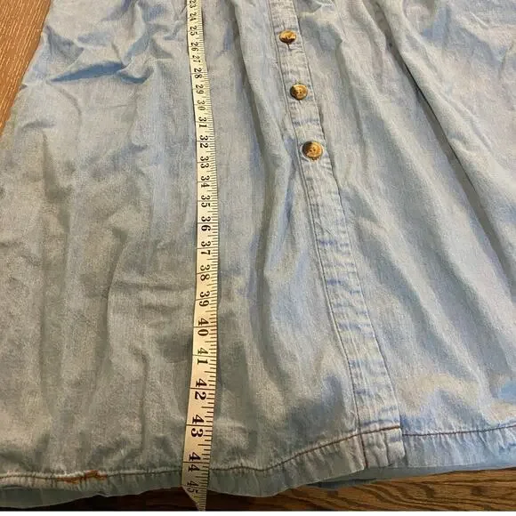 VTG Timeless Ticket Denim Light Wash Denim Midi Dress Cottagecore Size 6 USA - Picture 7 of 11